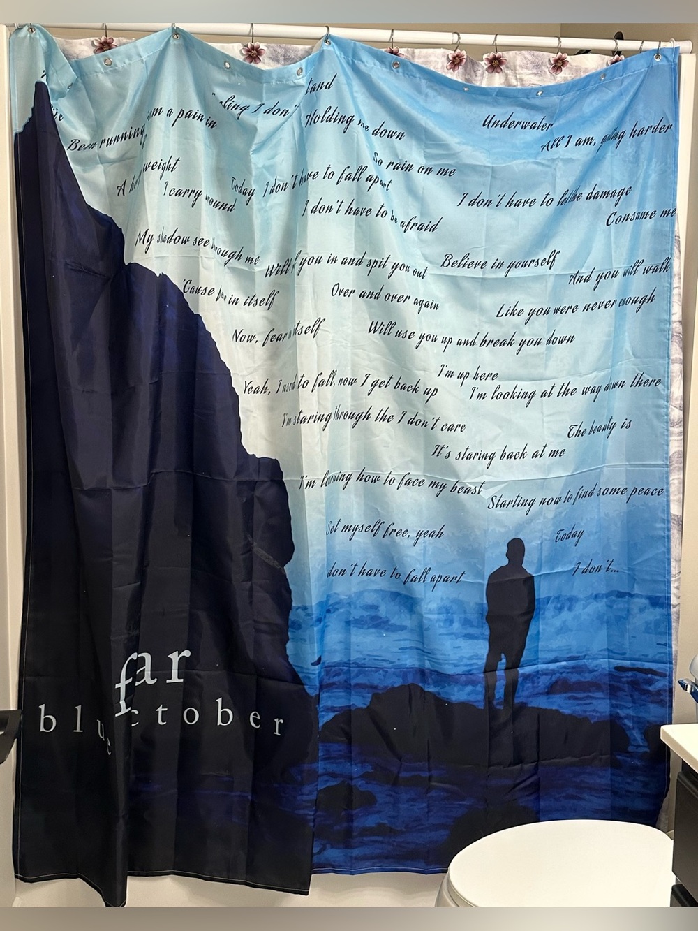 Blue October Fear shower curtain RARE